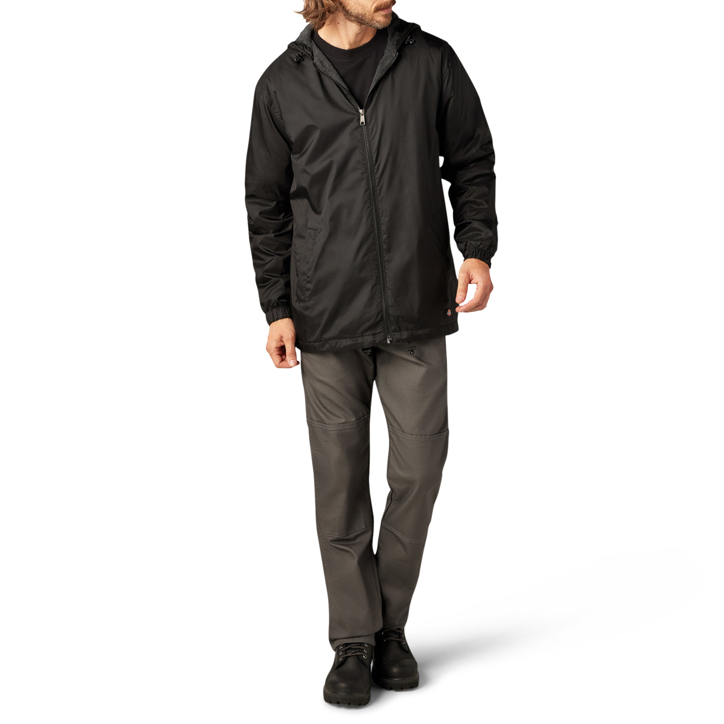 Fleece Lined Nylon Hooded Jacket - Image 5