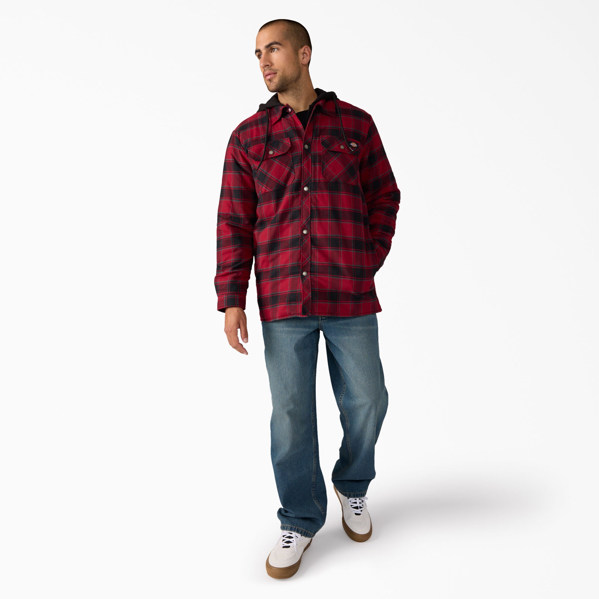 Water Repellent Flannel Hooded Shirt Jacket - Image 4