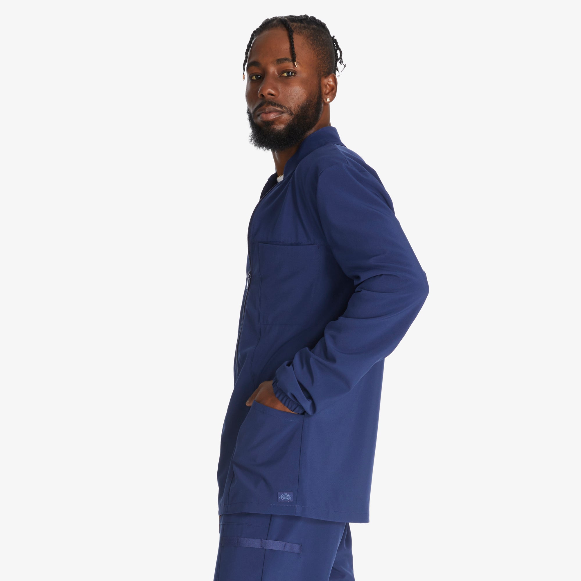 Men's EDS Essentials Zip Front Scrub Jacket - Image 3