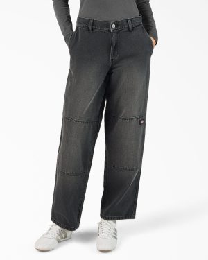 Women's Loose Fit Double Knee Jeans
