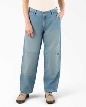 Women's Loose Fit Double Knee Jeans