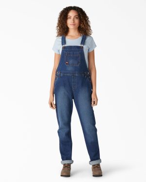 Women's Denim Boyfriend Fit Bib Overalls