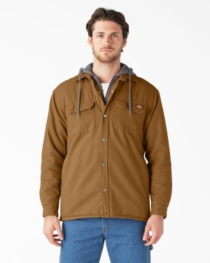 Water Repellent Duck Hooded Shirt Jacket