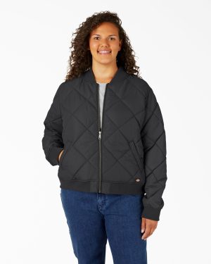 Women's Plus Quilted Bomber Jacket