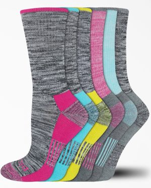 Women's Moisture Control Free Run Crew Socks. Size 6-9. 6-Pack