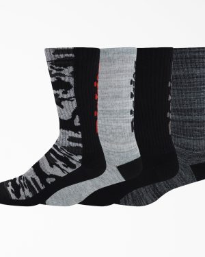 Logo Camo Crew Socks. Size 6-12. 4-Pack
