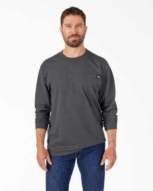 Heavyweight Heathered Long Sleeve Pocket T-Shirt