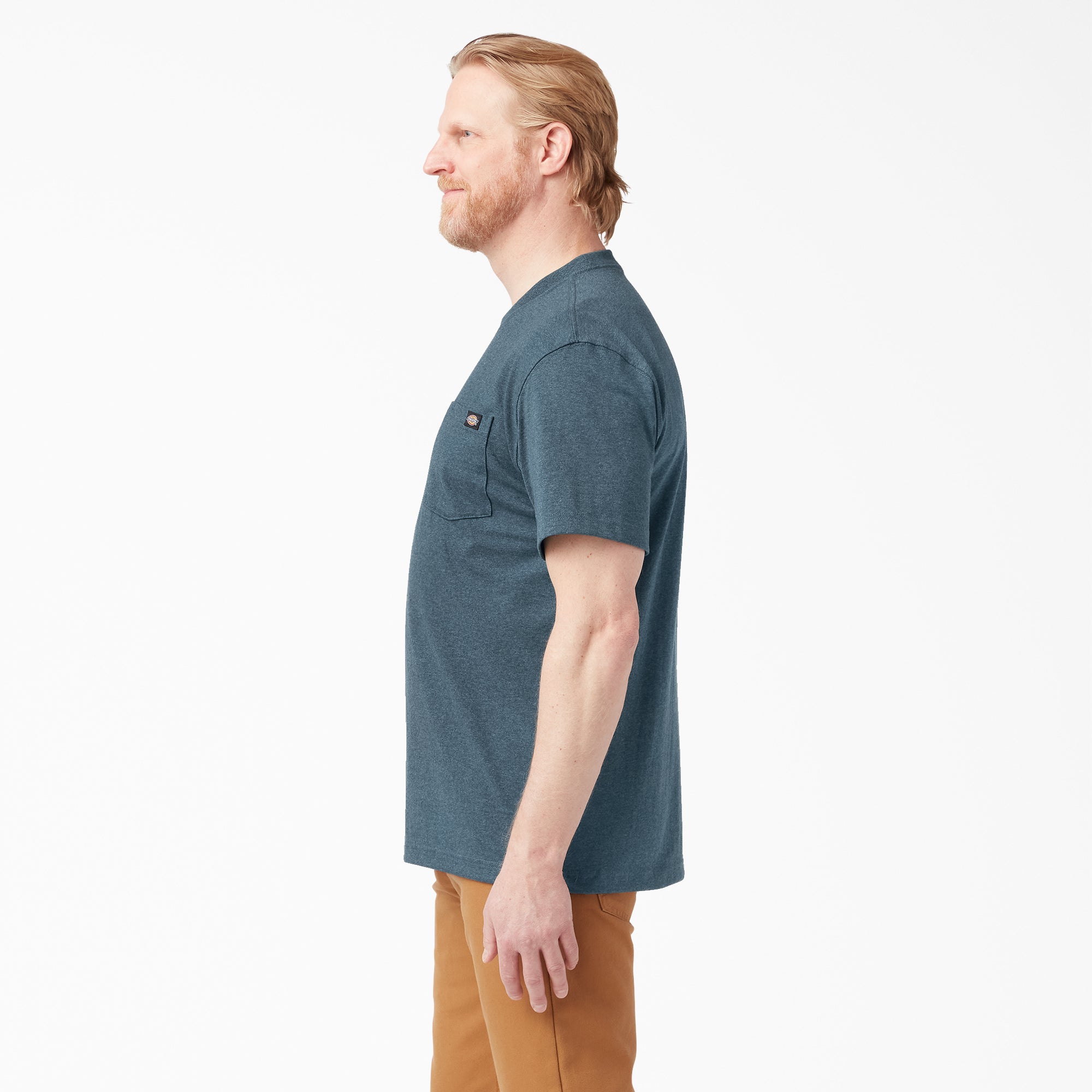 Heavyweight Heathered Short Sleeve Pocket T-Shirt - Image 3