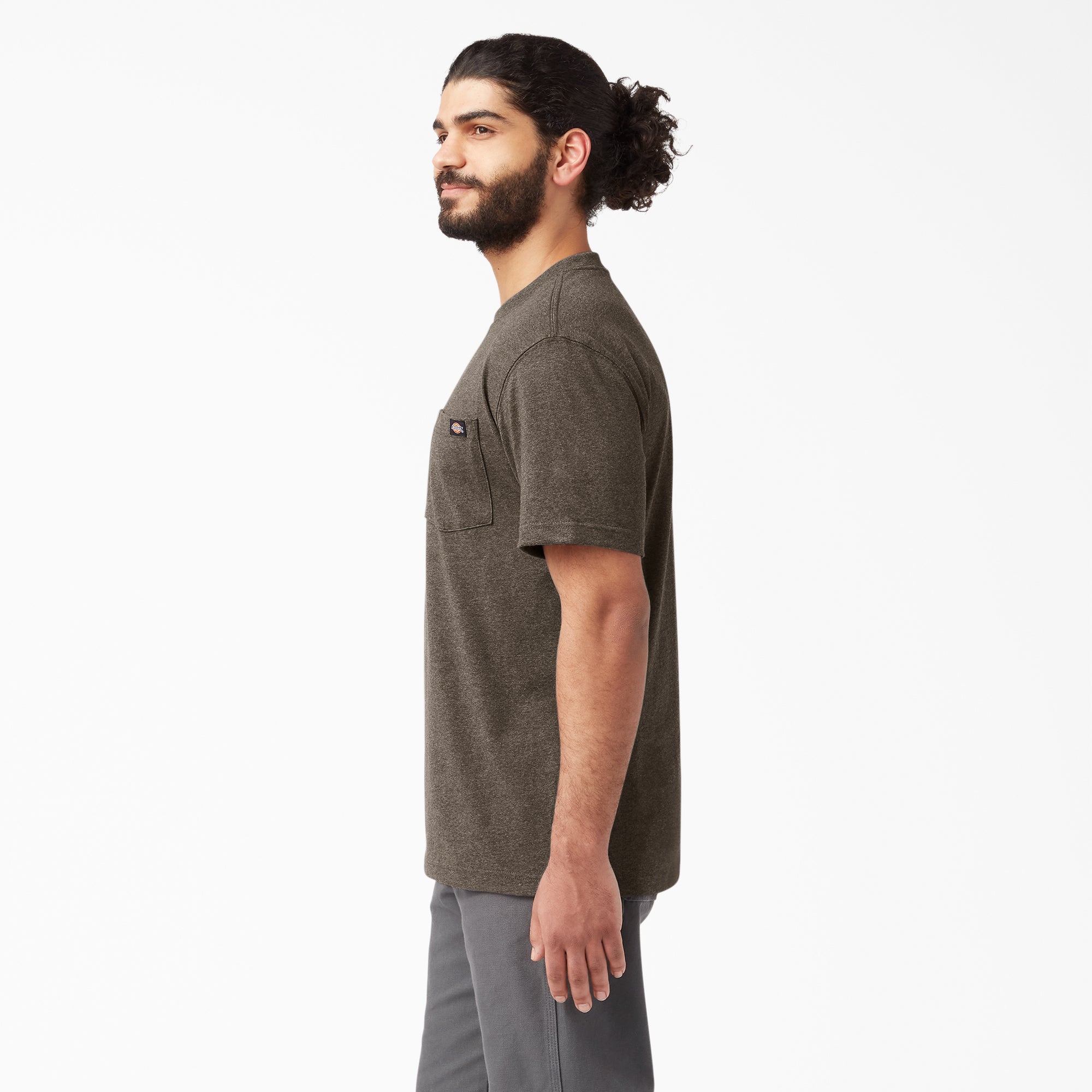 Heavyweight Heathered Short Sleeve Pocket T-Shirt - Image 3